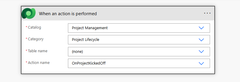 Trigger in Power Automate: Custom catalog, category and catalog item